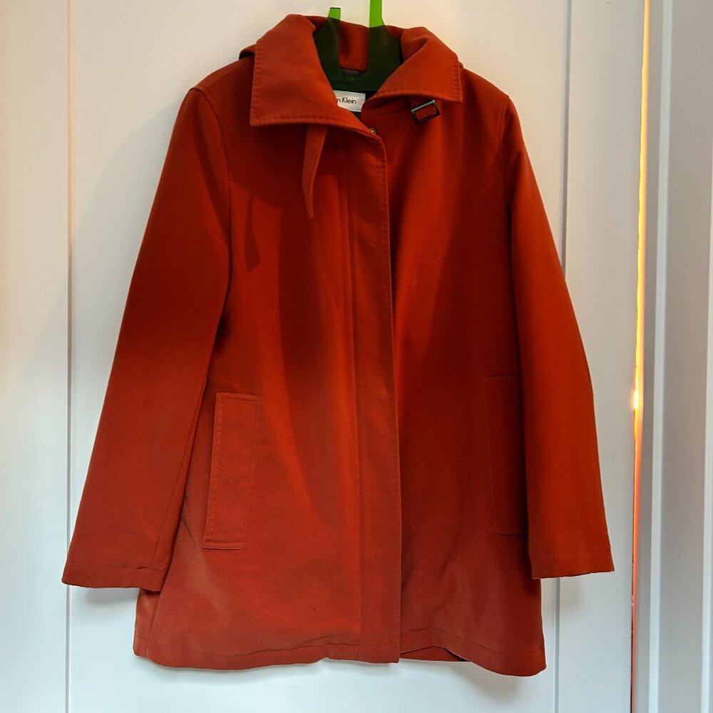 Calvin Klein Hooded Zip-Up Heavy Winter Coat Sz: Small
